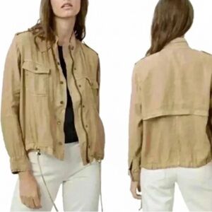 NWT! Rails Collins Linen Blend Military
Utility Jacket In Toffee Small